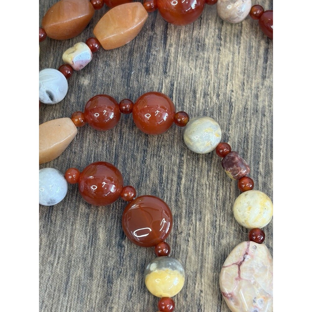 Carnelian Necklace DTR Jay King Long Strand Semi Precious beads 60” Signed Mint - Picture 5 of 8